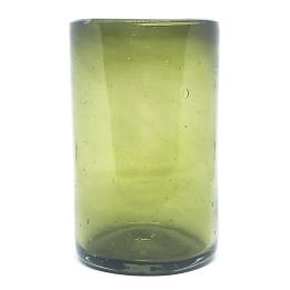 Solid Olive Green 14 oz Drinking Glasses (set of 6)